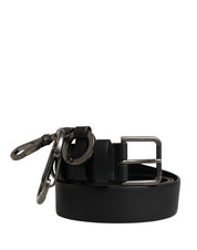 Dolce & Gabbana Black Calf Leather Silver Metal Buckle Belt Dolce & Gabbana