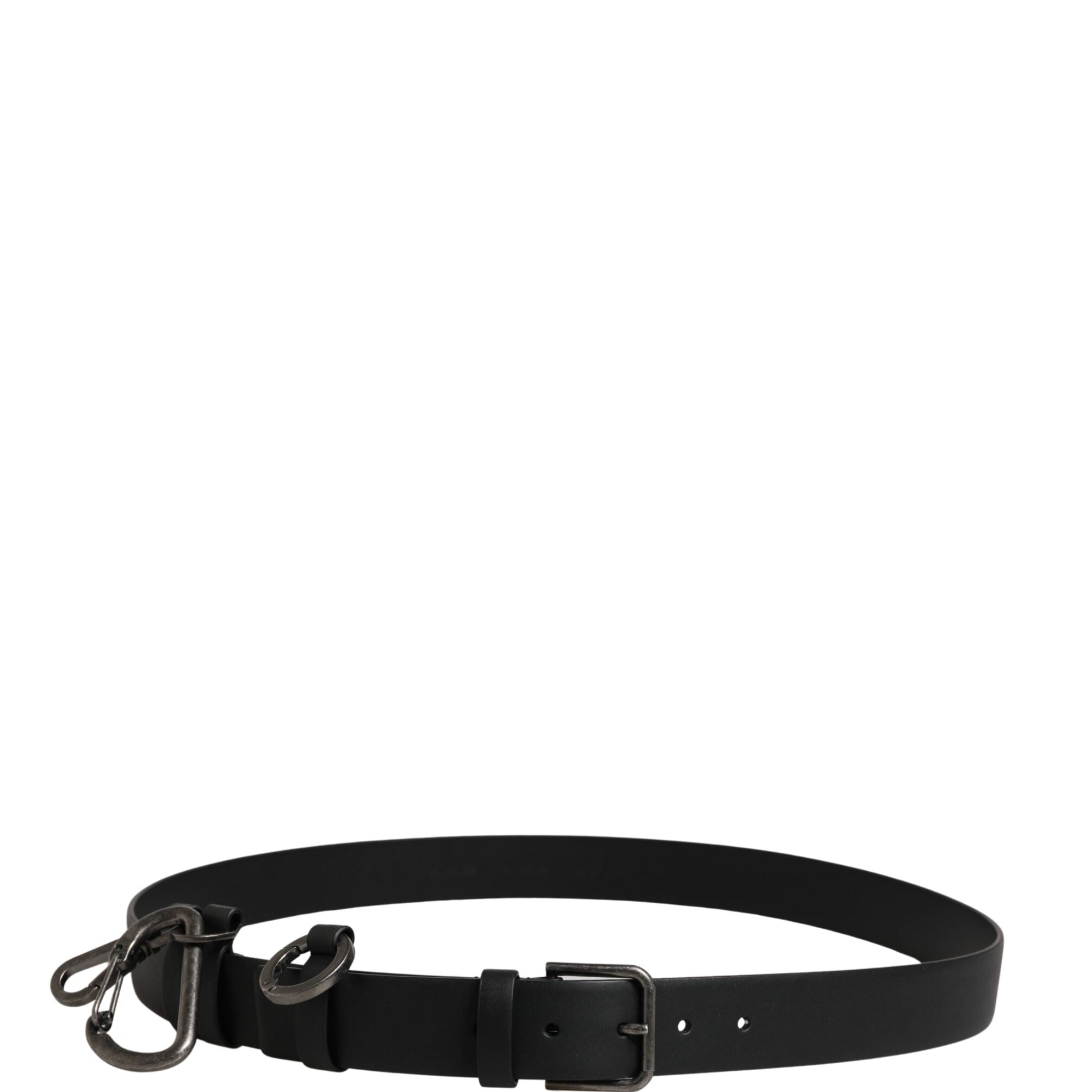 Dolce & Gabbana Black Calf Leather Silver Metal Buckle Belt Dolce & Gabbana