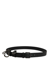 Dolce & Gabbana Black Calf Leather Silver Metal Buckle Belt Dolce & Gabbana