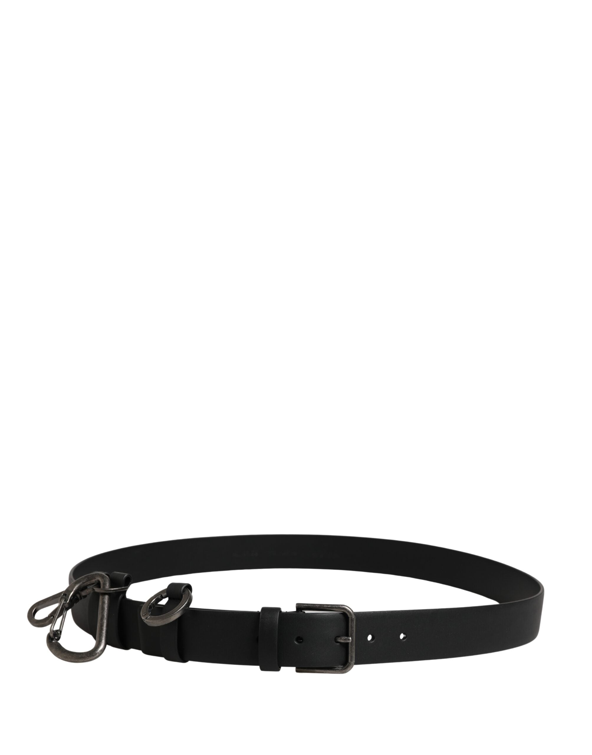 Dolce & Gabbana Black Calf Leather Silver Metal Buckle Belt Dolce & Gabbana