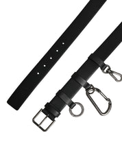 Dolce & Gabbana Black Calf Leather Silver Metal Buckle Belt Dolce & Gabbana