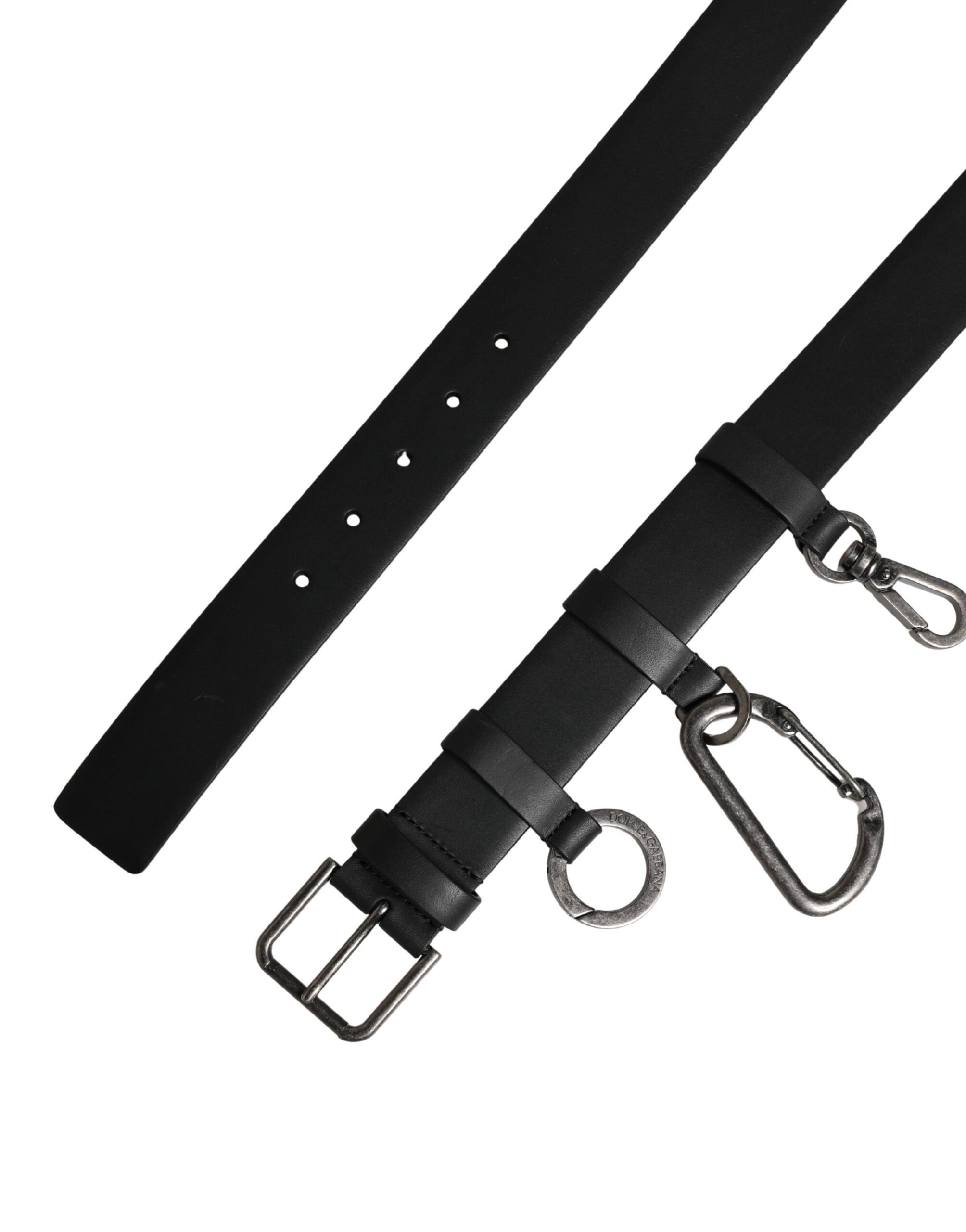 Dolce & Gabbana Black Calf Leather Silver Metal Buckle Belt Dolce & Gabbana
