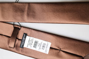 Brown Satin 100% Silk Wide Adjustable Men Necktie Tie