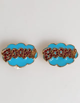 Dolce & Gabbana Gold Brass BOOM Cartoon Crystal Clip-On Women