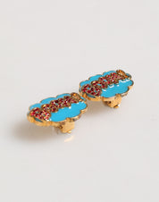 Gold Brass BOOM Cartoon Crystal Clip-On Women