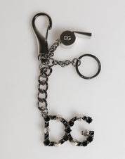 Silver Brass Metal DG Logo Crystal Ring Keyring Keychain