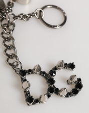 Silver Brass Metal DG Logo Crystal Ring Keyring Keychain