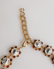 Gold Brass FRUIT Pendants Flowers Crystal Logo Necklace