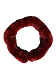 Red Lamb Fur Collar Women Neck Wrap 50cm x 8cm Scarf