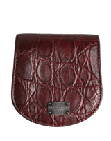 Burgundy Exotic Skin Condom Case Holder Pocket Wallet