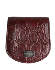 Dolce & Gabbana Burgundy Exotic Skin Condom Case Holder Pocket Wallet