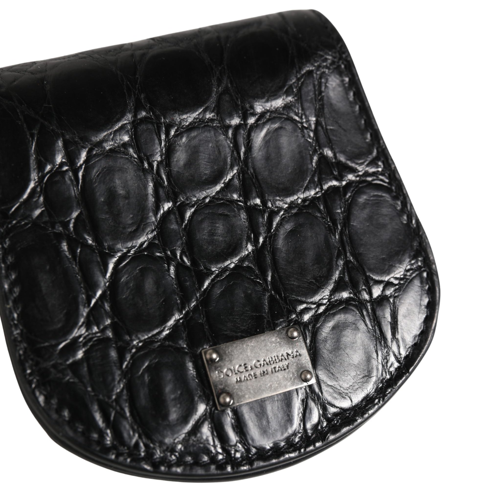 Dolce & Gabbana Black Exotic Skin Condom Case Holder Pocket Wallet Dolce & Gabbana