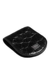 Dolce & Gabbana Black Exotic Skin Condom Case Holder Pocket Wallet Dolce & Gabbana
