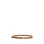 Beige Calf Leather Bos Taurus Thin Belt