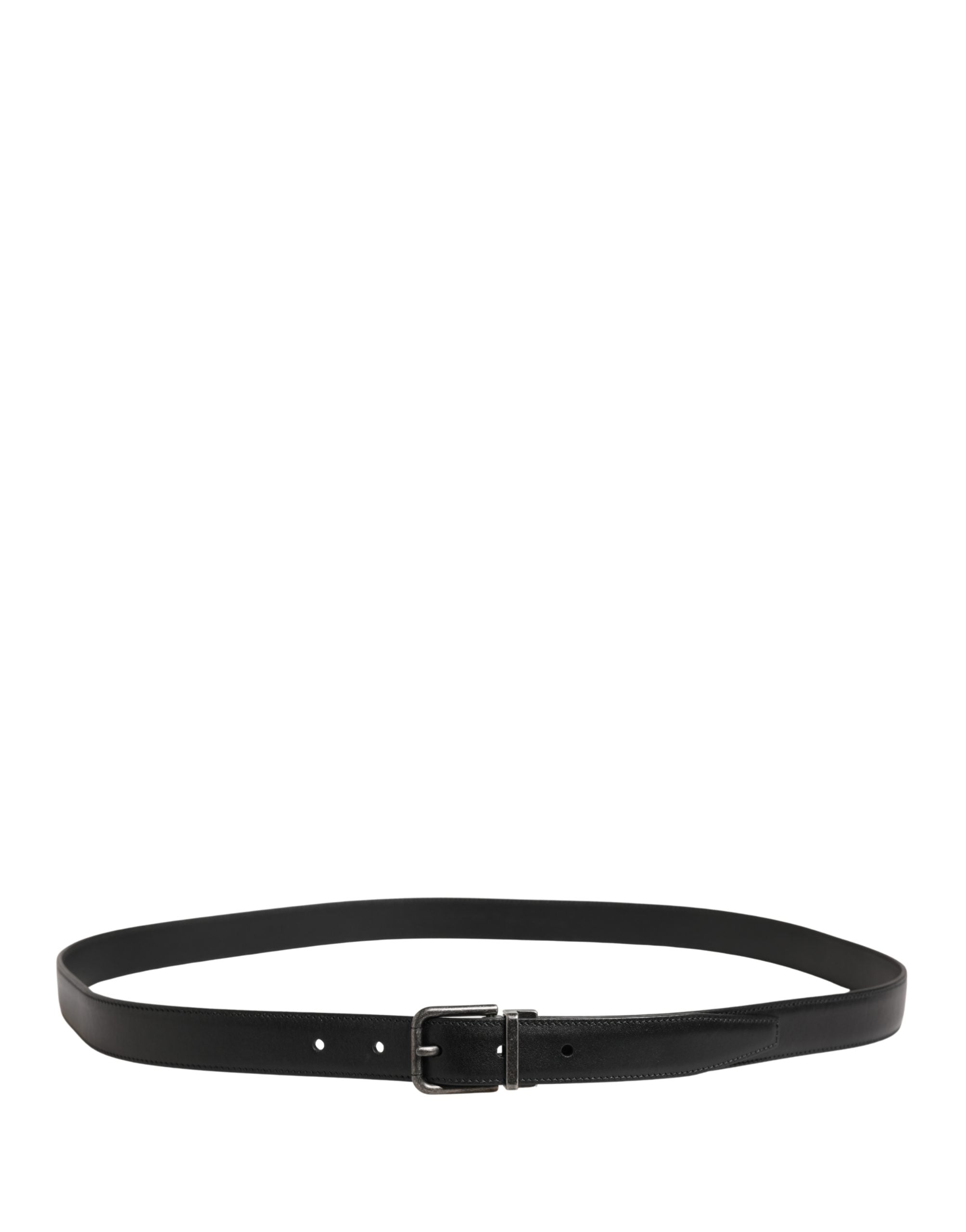 Dolce & Gabbana Men Black Classic Leather Metal Buckle Belt Dolce & Gabbana