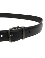 Dolce & Gabbana Men Black Classic Leather Metal Buckle Belt Dolce & Gabbana