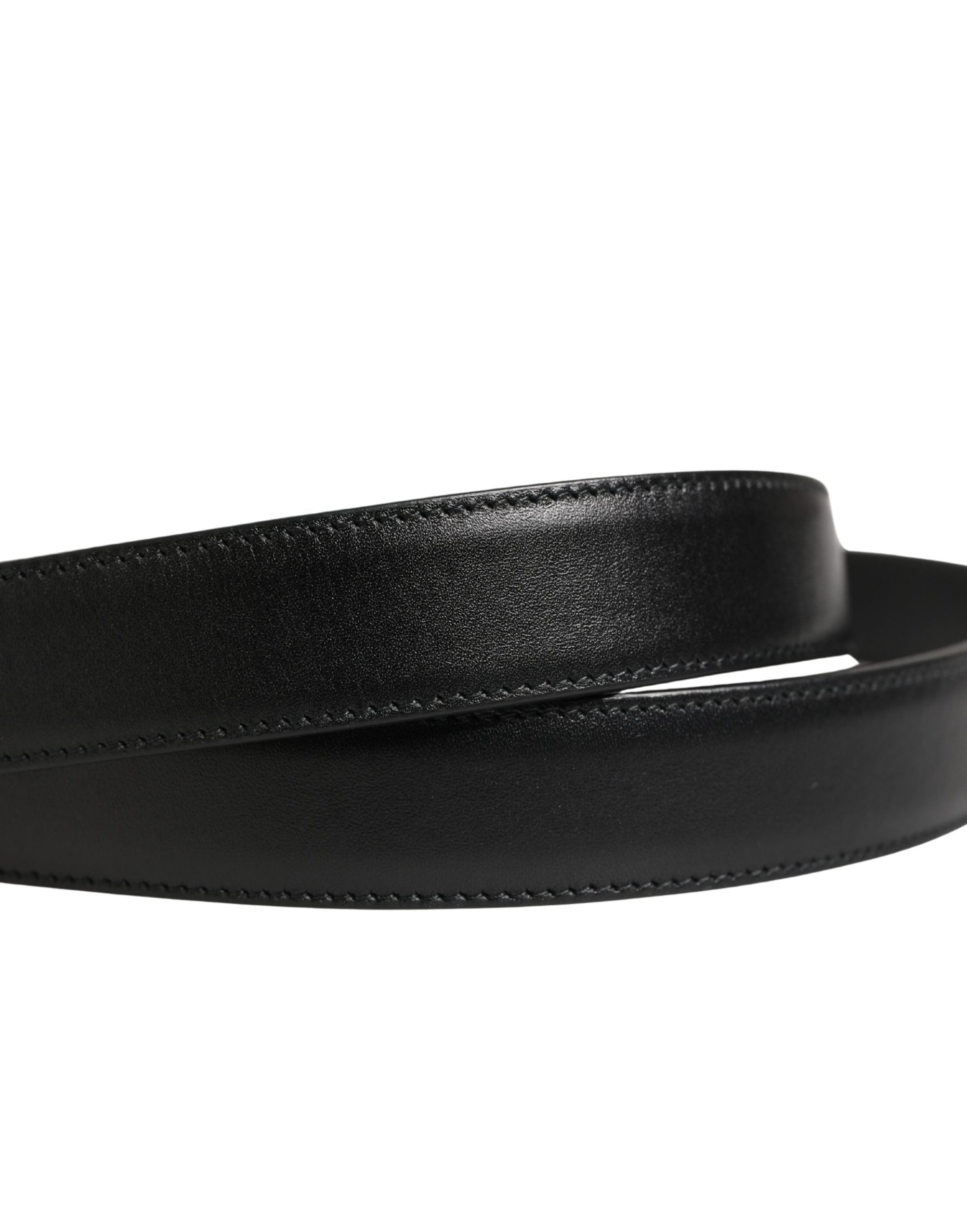 Dolce & Gabbana Men Black Classic Leather Metal Buckle Belt Dolce & Gabbana