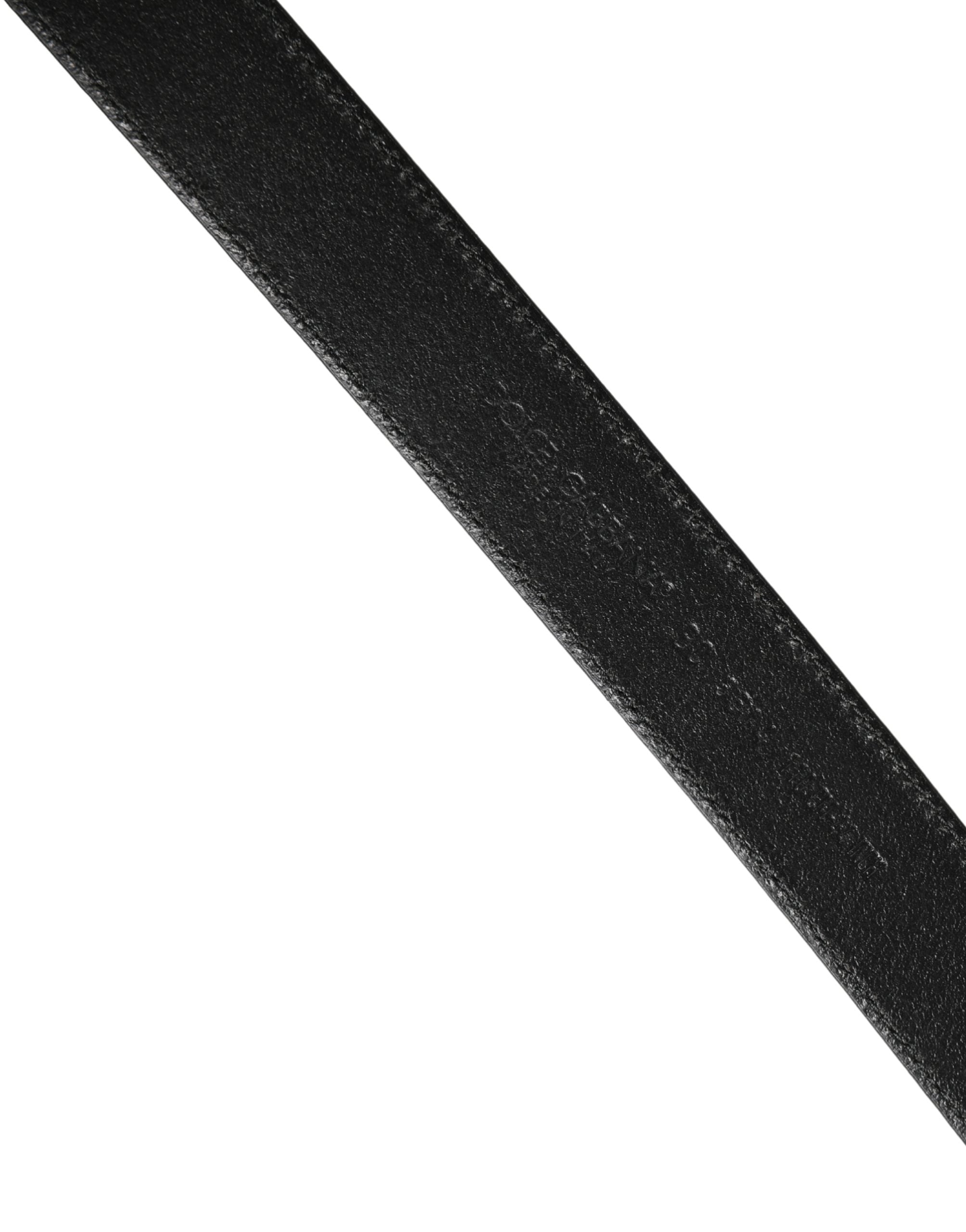 Dolce & Gabbana Men Black Classic Leather Metal Buckle Belt Dolce & Gabbana