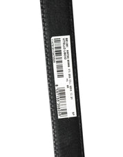 Men Black Classic Leather Metal Buckle Belt