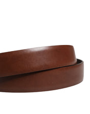Men Brown Classic Leather Metal Buckle Belt