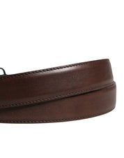 Men Brown Classic Leather Metal Buckle Belt