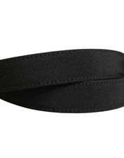Men Black Viscose Leather Metal Buckle Belt