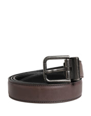 Dolce & Gabbana Men Brown Classic Leather Metal Buckle Belt Dolce & Gabbana