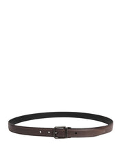 Men Brown Classic Leather Metal Buckle Belt