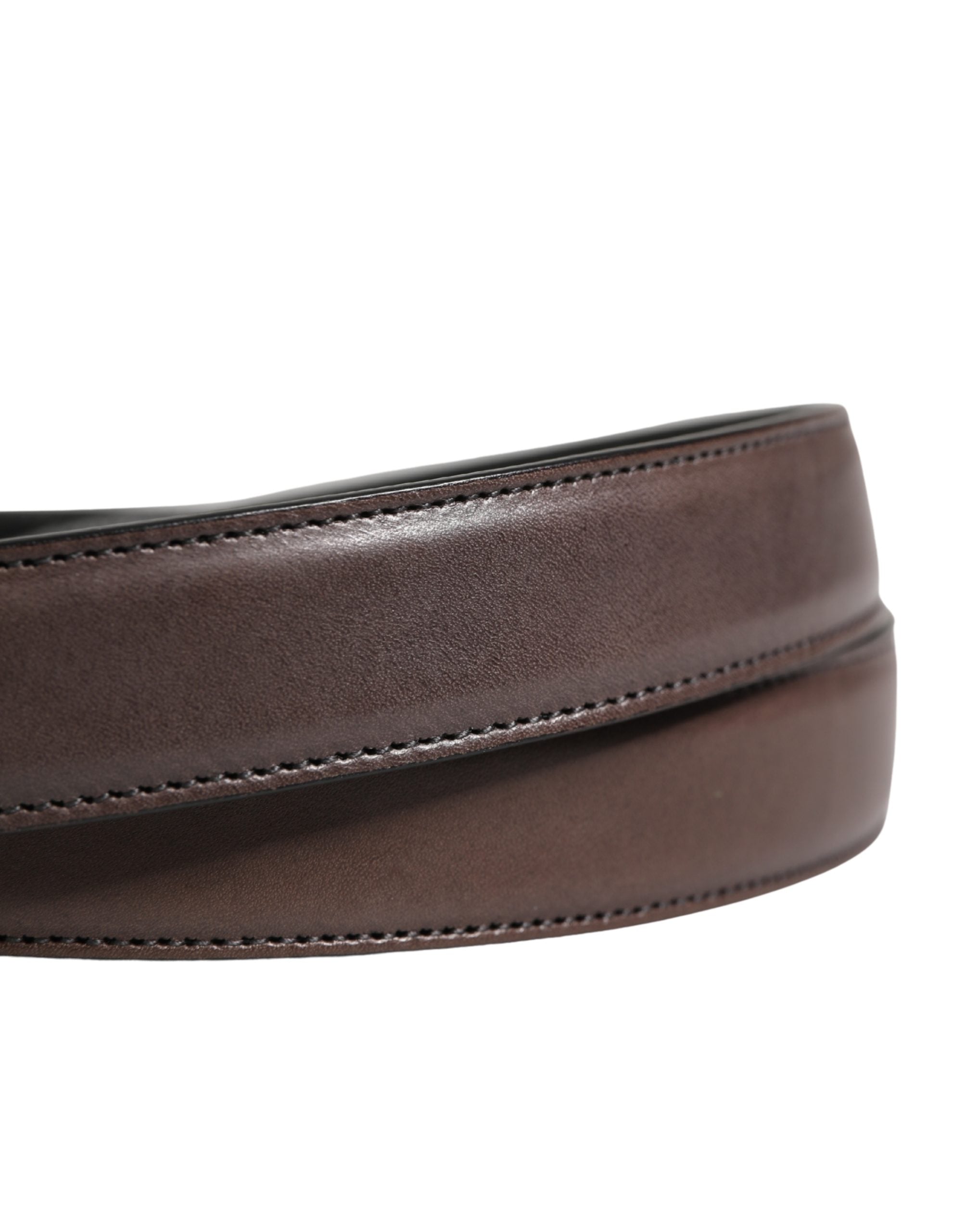 Dolce & Gabbana Men Brown Classic Leather Metal Buckle Belt Dolce & Gabbana