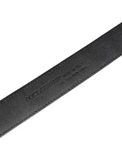 Dolce & Gabbana Men Black Exotic Leather Logo Buckle Belt Dolce & Gabbana