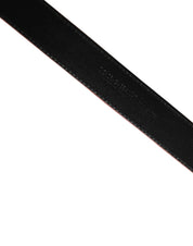 Men Beige Red Woven Leather Metal Buckle Belt