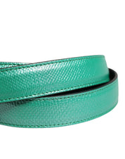 Men Green Classic Leather Metal Buckle Belt