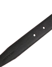 Men Pink Classic Leather Metal Buckle Belt
