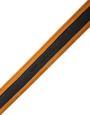 Men Black Orange Polyester Metal Buckle Belt
