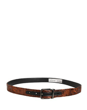 Men Brown Classic Polyester Metal Buckle Belt