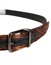 Men Brown Classic Polyester Metal Buckle Belt