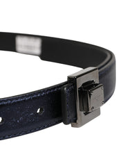 Men Black Classic Leather Square Buckle Belt