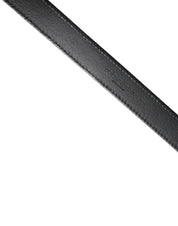 Men Black Classic Leather Square Buckle Belt