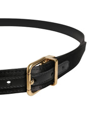 Dolce & Gabbana Men Black Classic Viscose Metal Buckle Belt Dolce & Gabbana