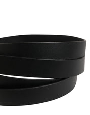 Black Double Strap Leather Silver Buckle Belt