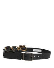 Men Black Classic Leather Metal Buckle Belt