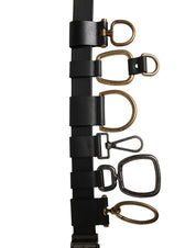 Men Black Classic Leather Metal Buckle Belt