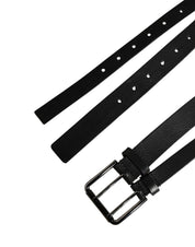 Dolce & Gabbana Black Double Strap Leather Silver Buckle Belt Dolce & Gabbana