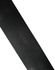 Men Black Classic Leather Metal Buckle Belt