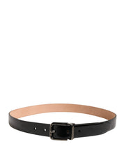 Dolce & Gabbana Men Black Classic Leather Metal Buckle Belt Dolce & Gabbana