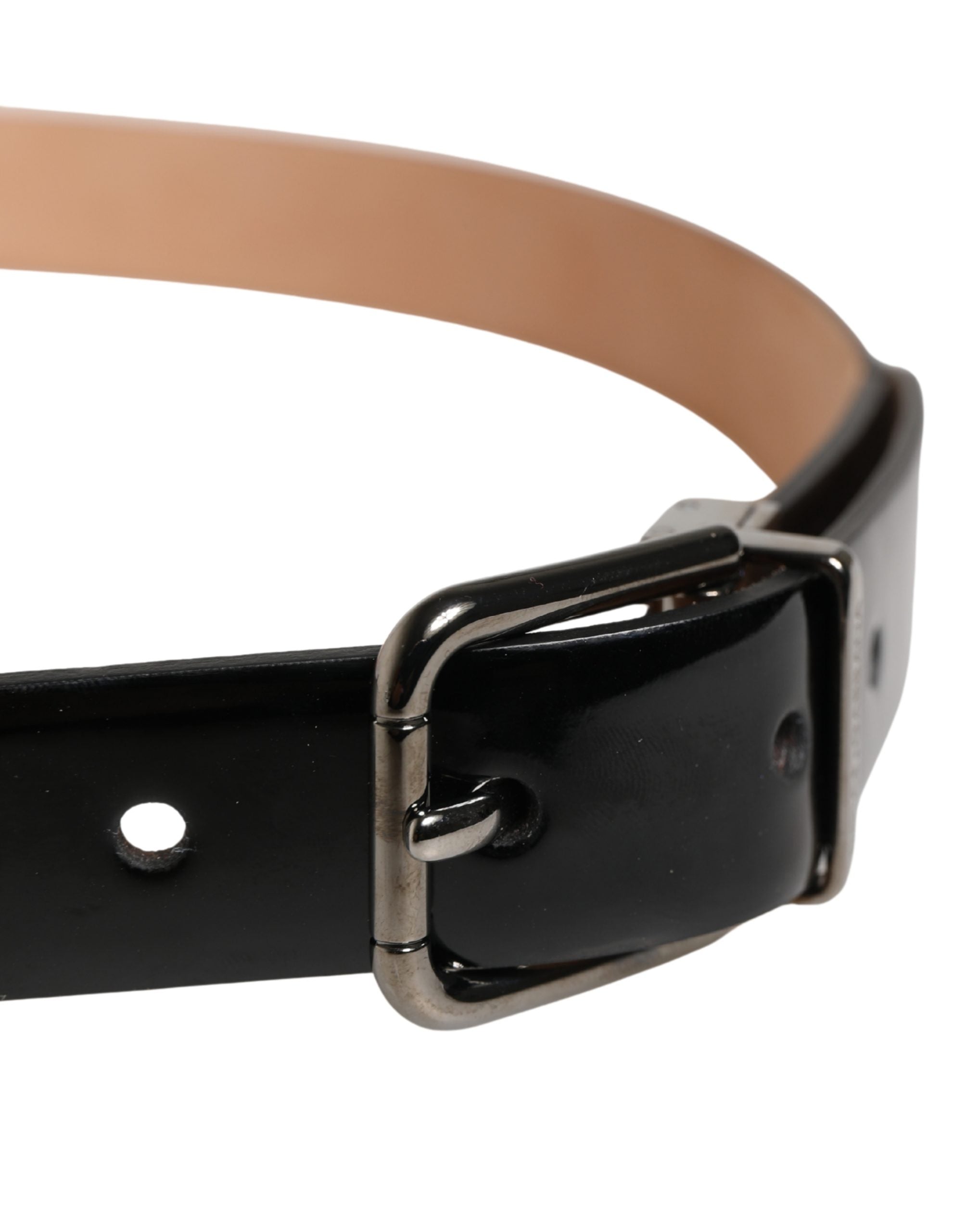 Dolce & Gabbana Men Black Classic Leather Metal Buckle Belt Dolce & Gabbana
