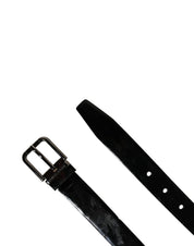 Dolce & Gabbana Men Black Classic Leather Metal Buckle Belt Dolce & Gabbana