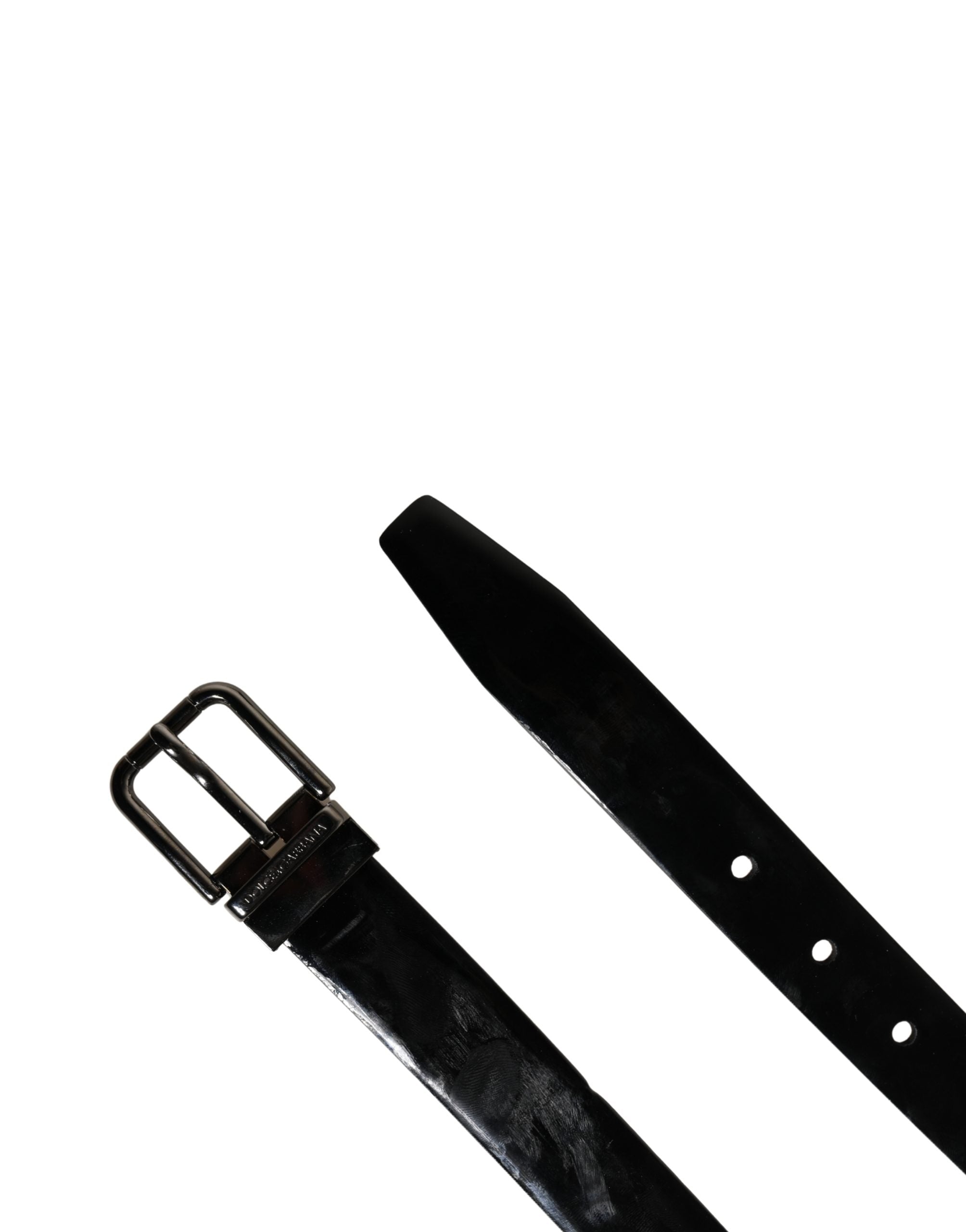 Dolce & Gabbana Men Black Classic Leather Metal Buckle Belt Dolce & Gabbana