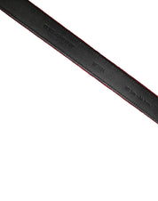 Dolce & Gabbana Men Burgundy Velvet Cotton Metal Buckle Belt Dolce & Gabbana