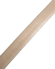 Dolce & Gabbana Men Beige Woven Leather Metal Buckle Belt Dolce & Gabbana